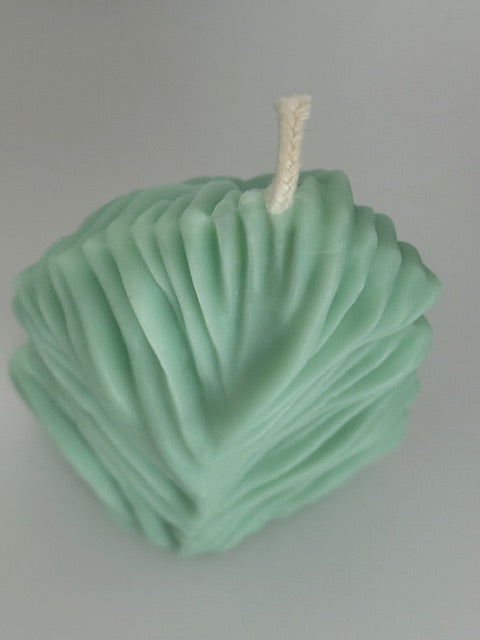 Sea Leaf or Soft Palm Pillar Candle - Sea Moss & Aloe