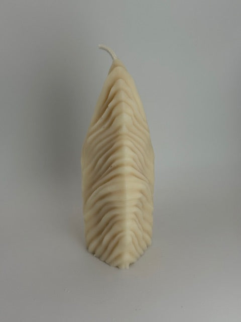 Sea Leaf or Soft Palm Pillar Candle - Soft Sand - Beach Linen