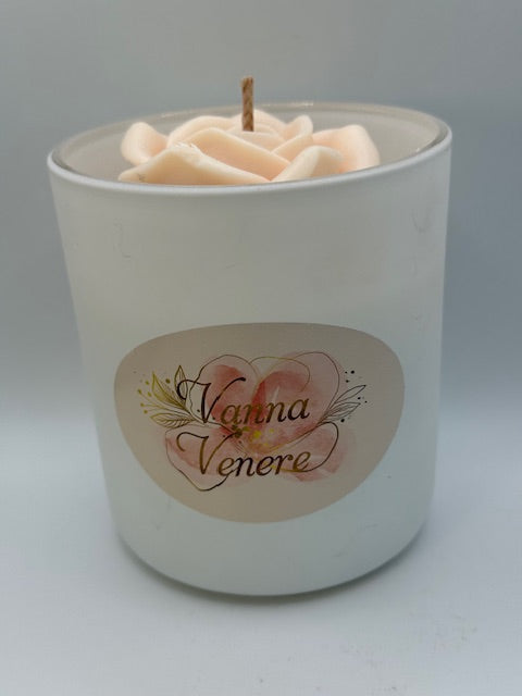 French Vanilla Flower 16 oz  White Container Candle
