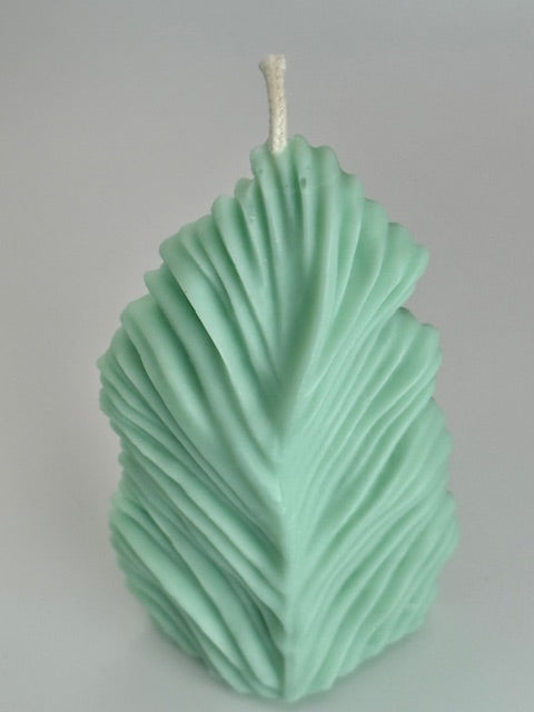 Sea Leaf or Soft Palm Pillar Candle - Sea Moss & Aloe